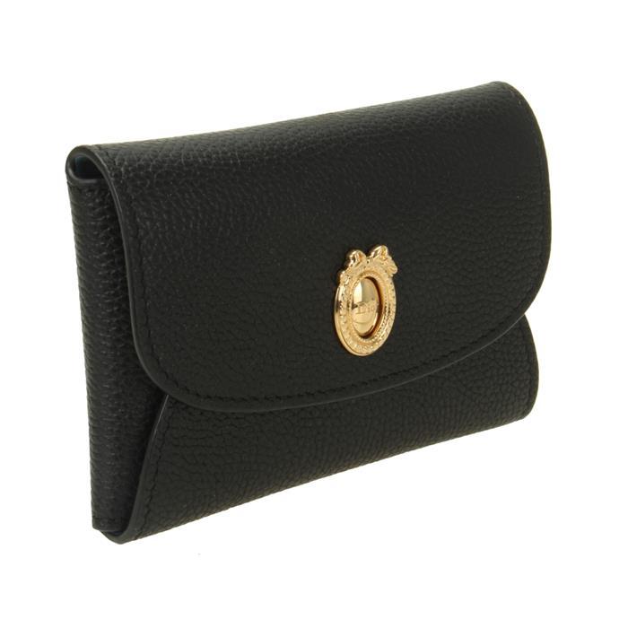 DIOR Medallion D-Riley Leather Card Holder Wallet Navy