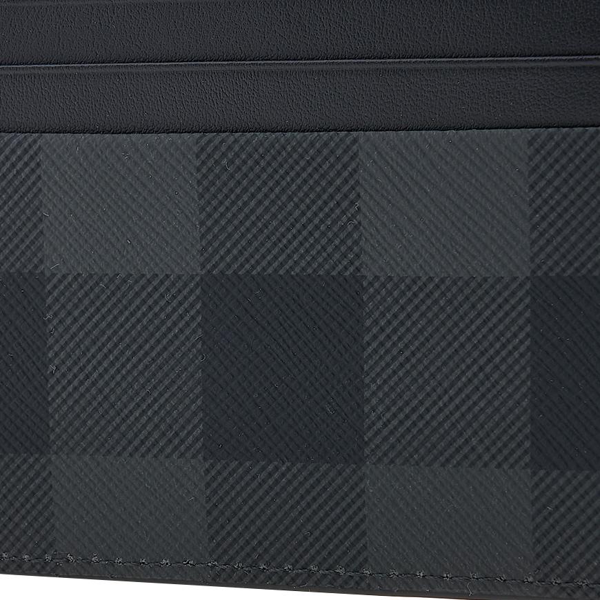 BURBERRY Men’s Check Leather Money Clip Wallet