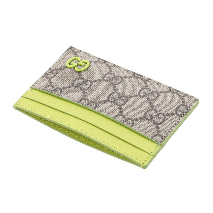 GUCCI Men’s Bicolor GG Logo Leather Card Holder Wallet