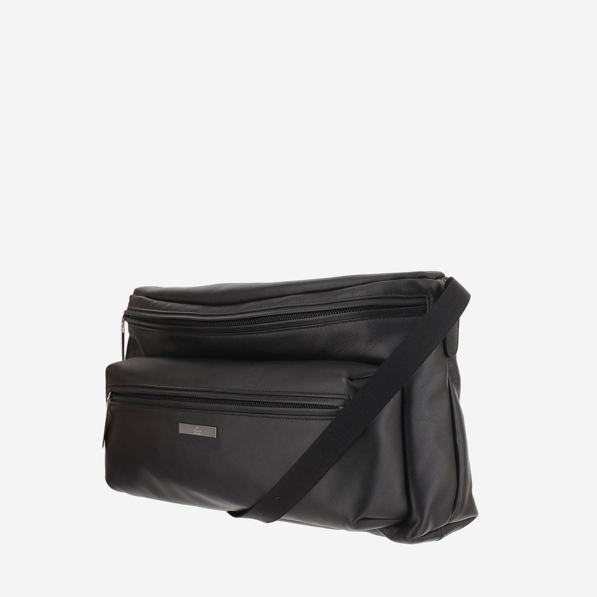 GUCCI Black Leather Shoulder Crossbody Bag