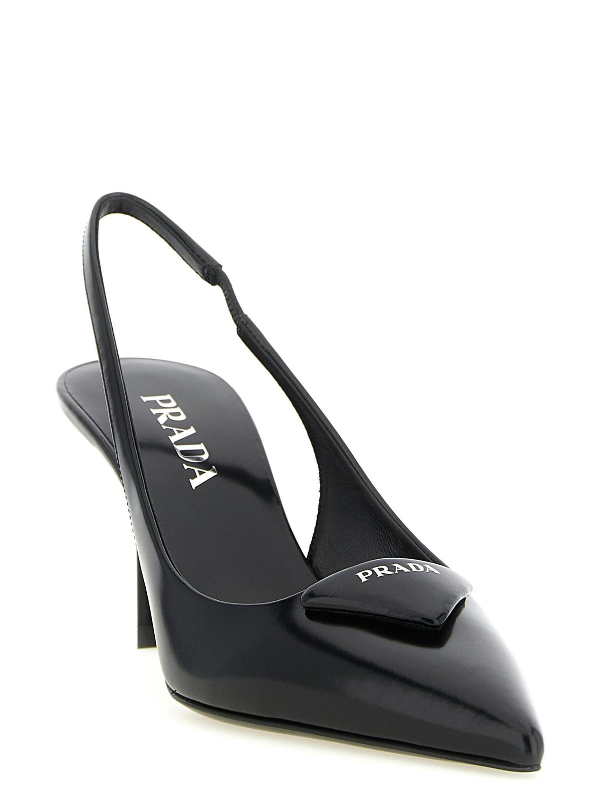 PRADA Black Leather Slingback Pumps