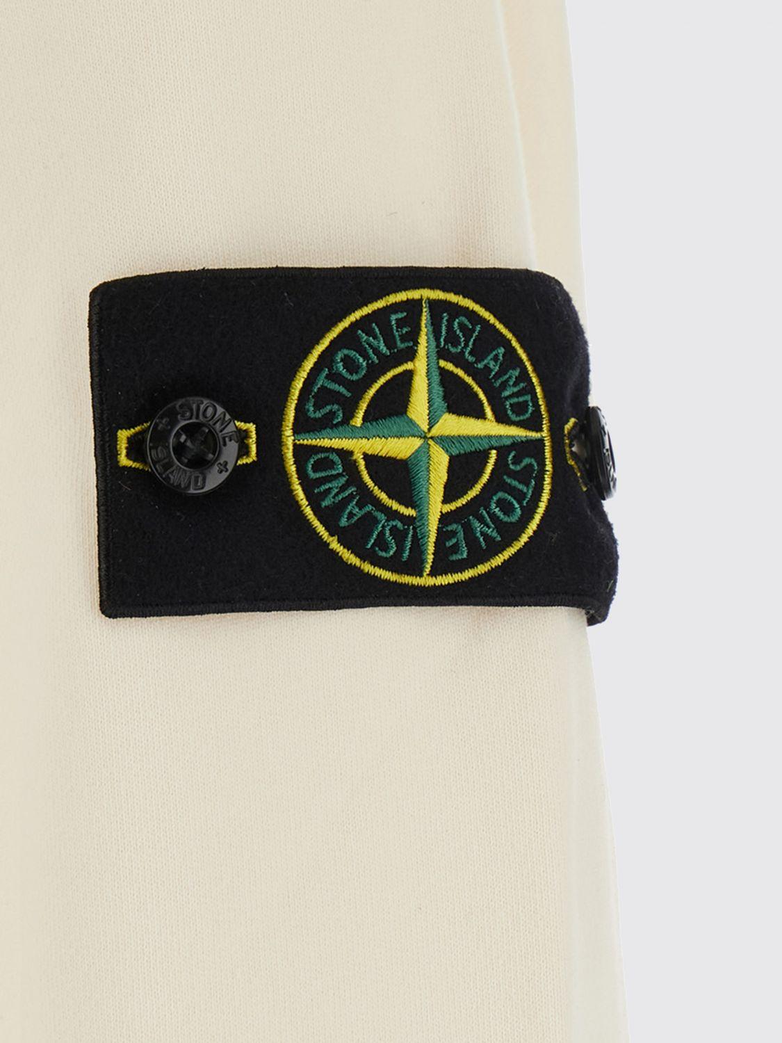 STONE ISLAND Black Cotton Logo Sweatshirt