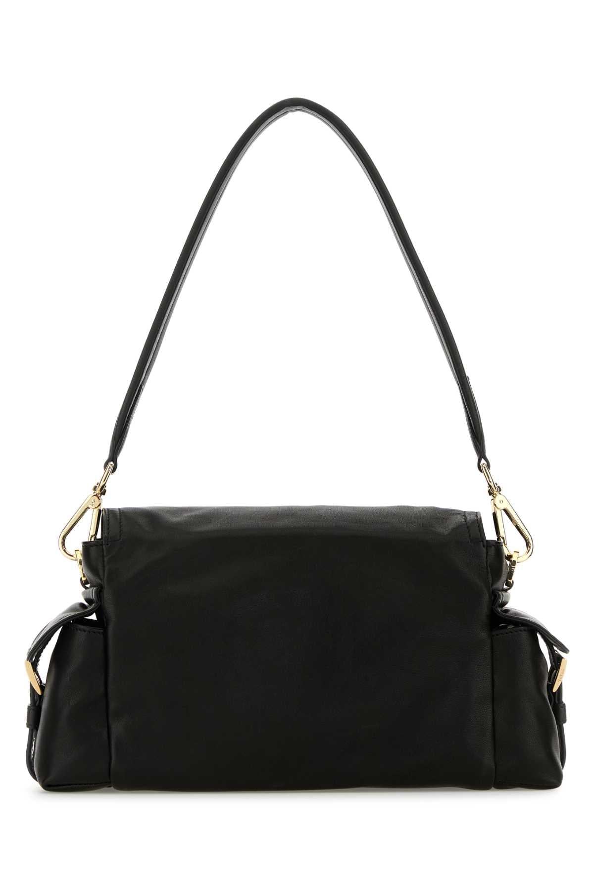 PRADA Black Leather Shoulder Bag