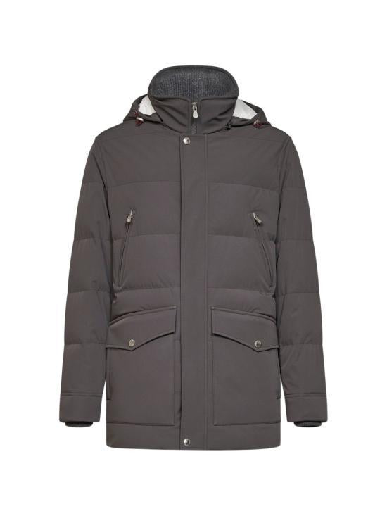 Brunello Cucinelli Nylon Hooded Down Parka MV4061823 CXD26 DARK GREY DOM