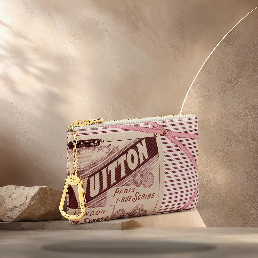 Louis Vuitton Beige Pink Key Pouch S Keyring Accessory M29402