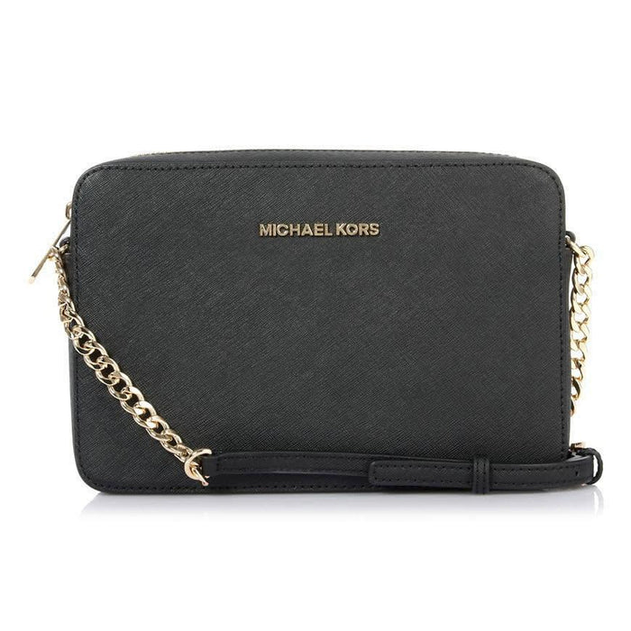 Michael Kors Jet Set Travel Large Crossbody Bag Black Leather