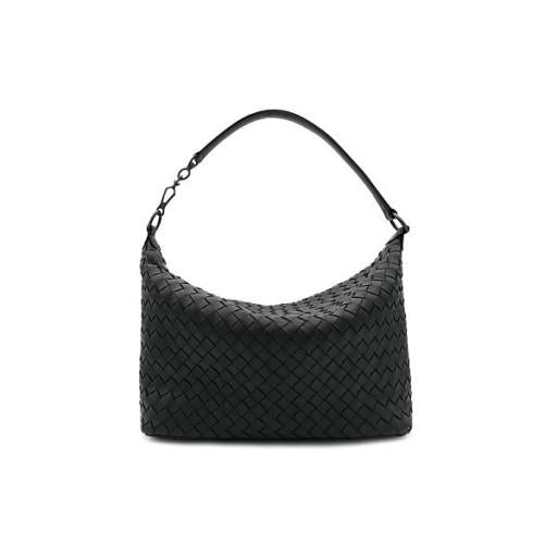 Bottega Veneta Intrecciato Small Shoulder Bag Black