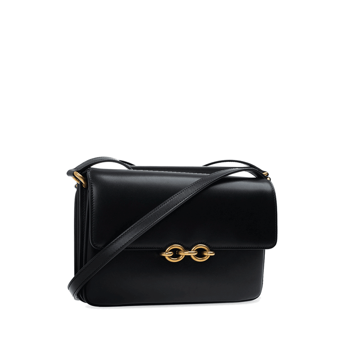 Saint Laurent Medium Satchel Shoulder Crossbody Bag Black Leather