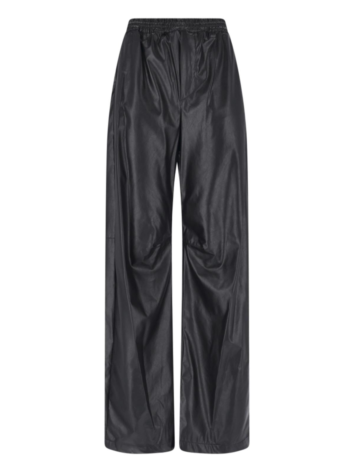 Maison Margiela Black Leather Trousers Women’s Pants