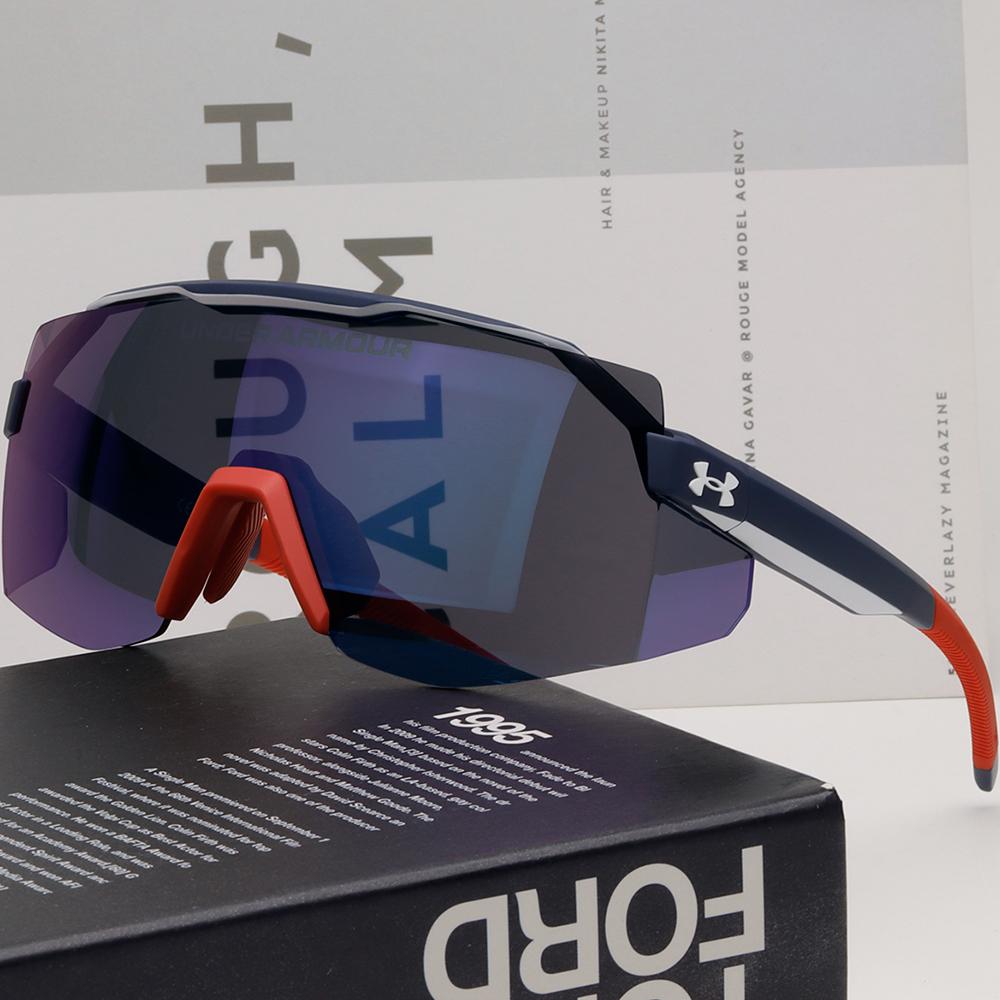 Under Armour Blue Mirror Sports Sunglasses Running Cycling Softba UA SQUAD WIRB3