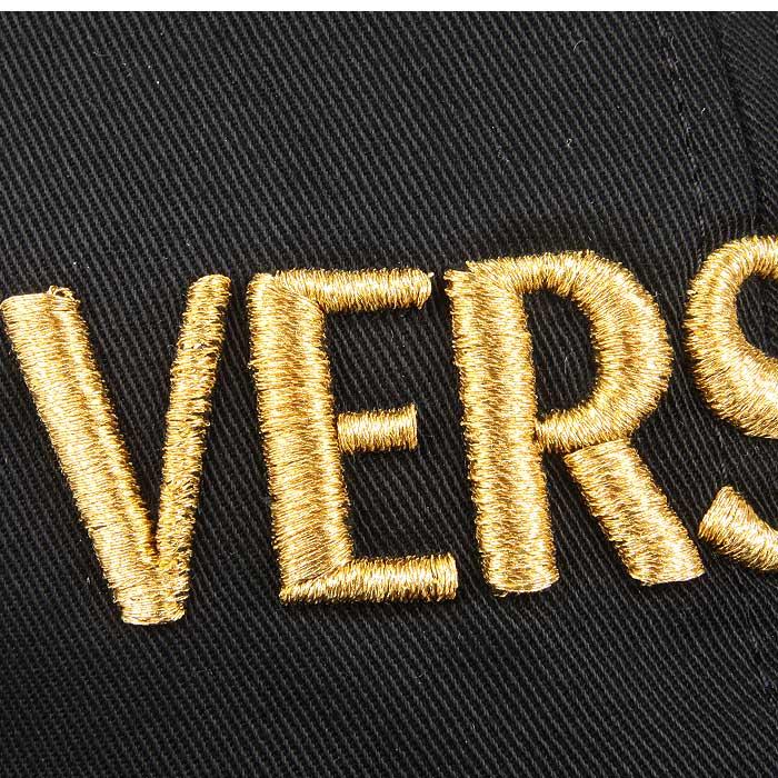 Versace Embroidered Logo Cap Men’s Black Cotton Baseball Hat