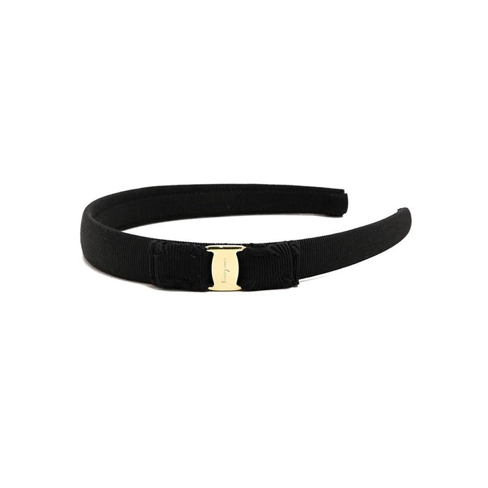 Ferragamo Gold Vara Ribbon Headband Black 34 6971 0660977