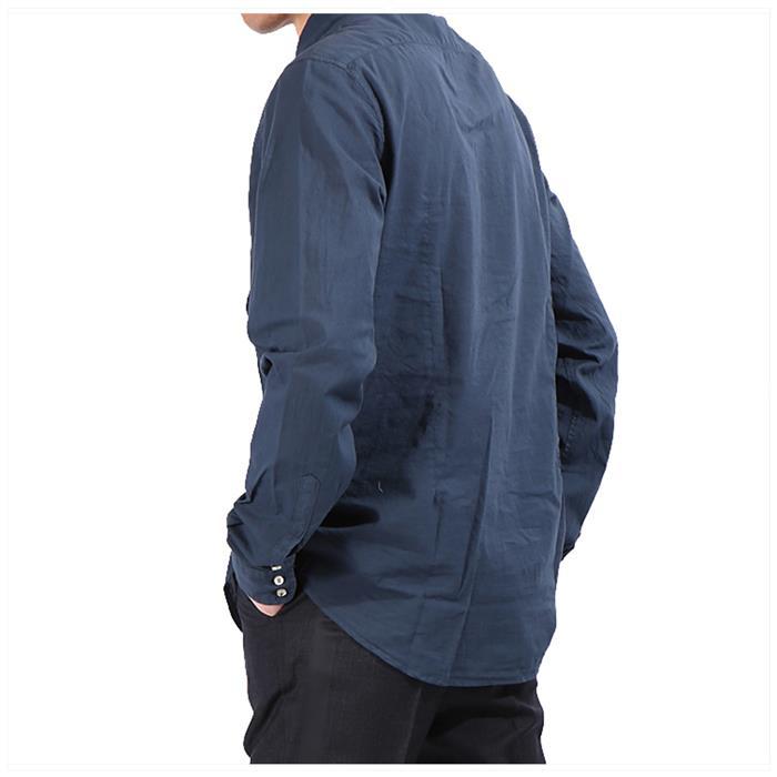 The Editor Navy Cotton Long Sleeve Shirt for Men 1304 1 4434