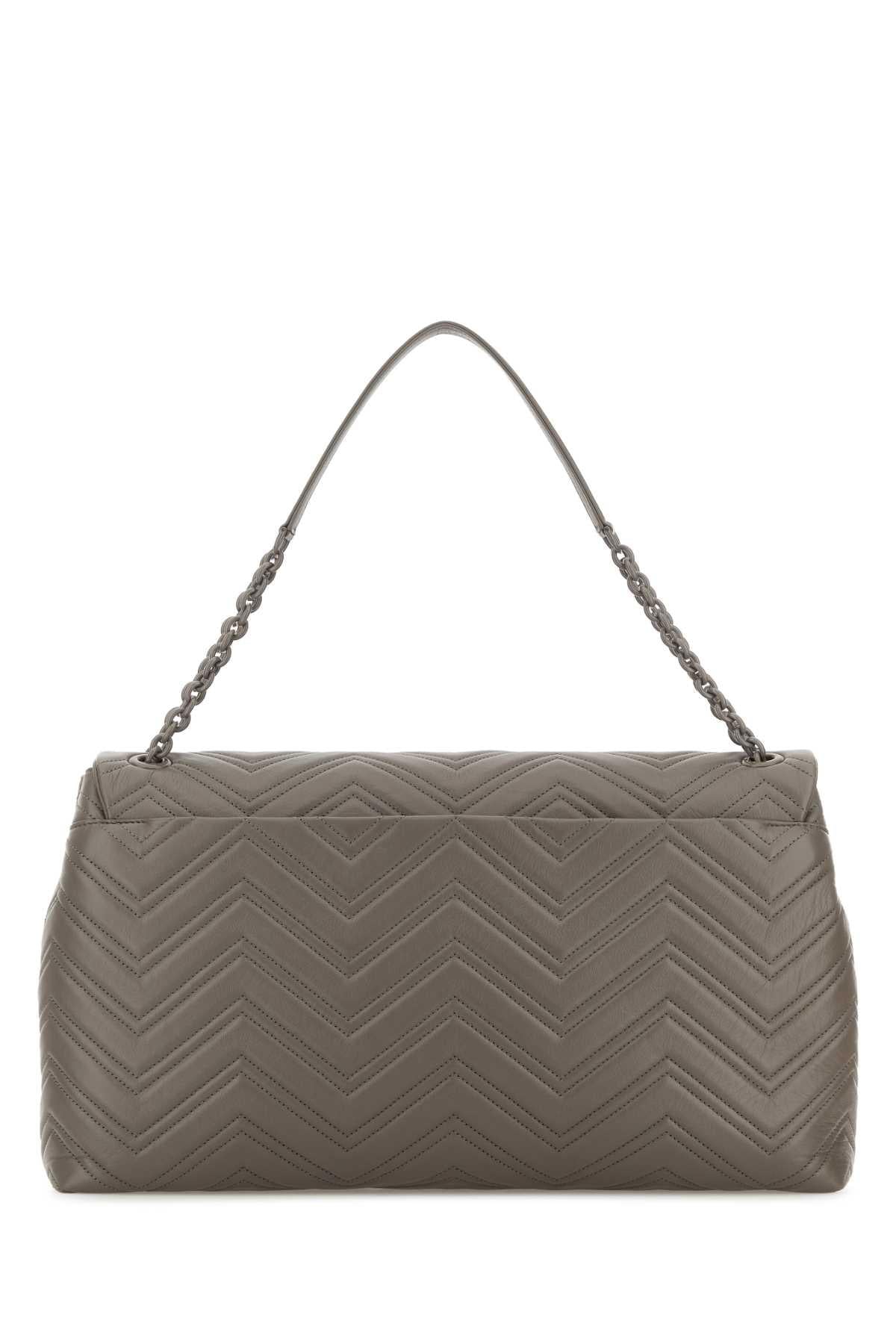 GUCCI Leather Shoulder Bag Gray Women’s Handbag
