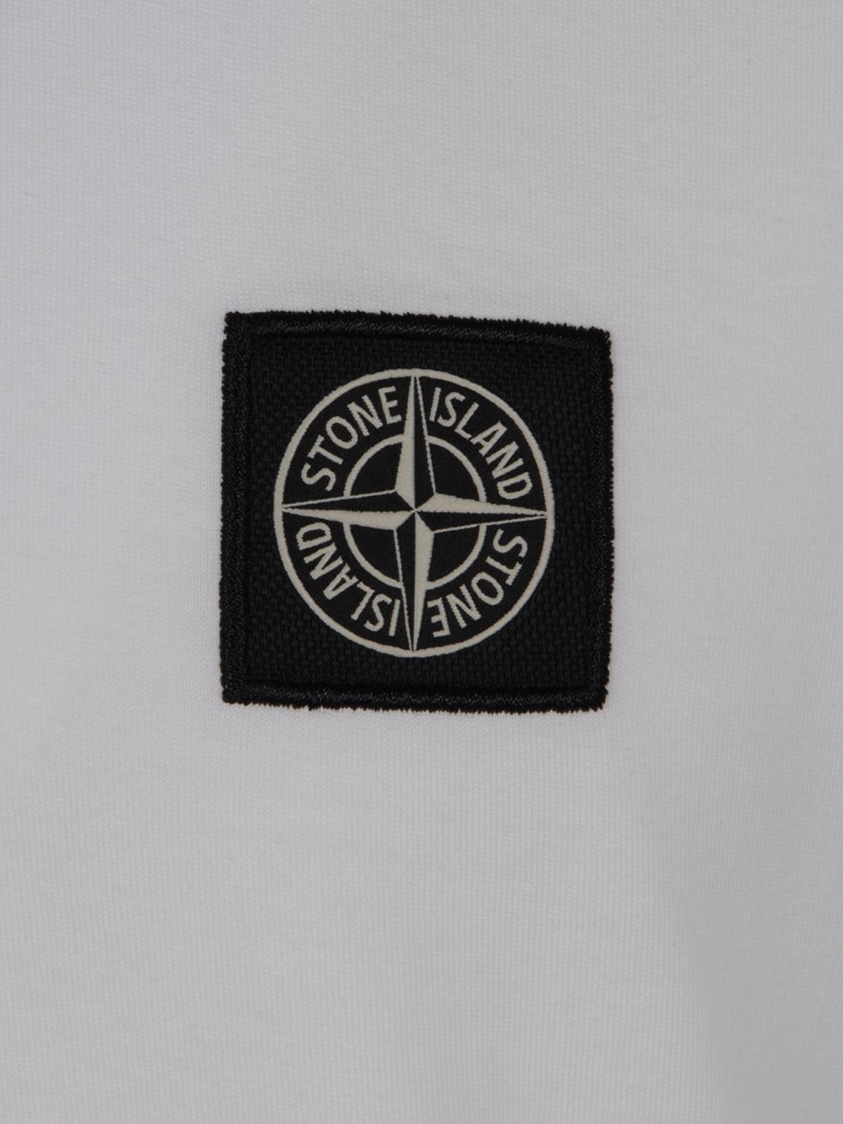 STONE ISLAND Black Cotton Short Sleeve T-Shirt