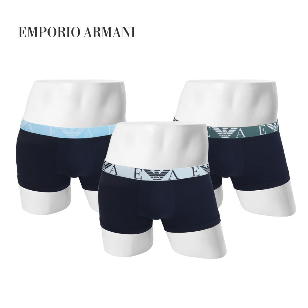 Emporio Armani Men’s 3-Pack Cotton Stretch Trunk Briefs Underwear