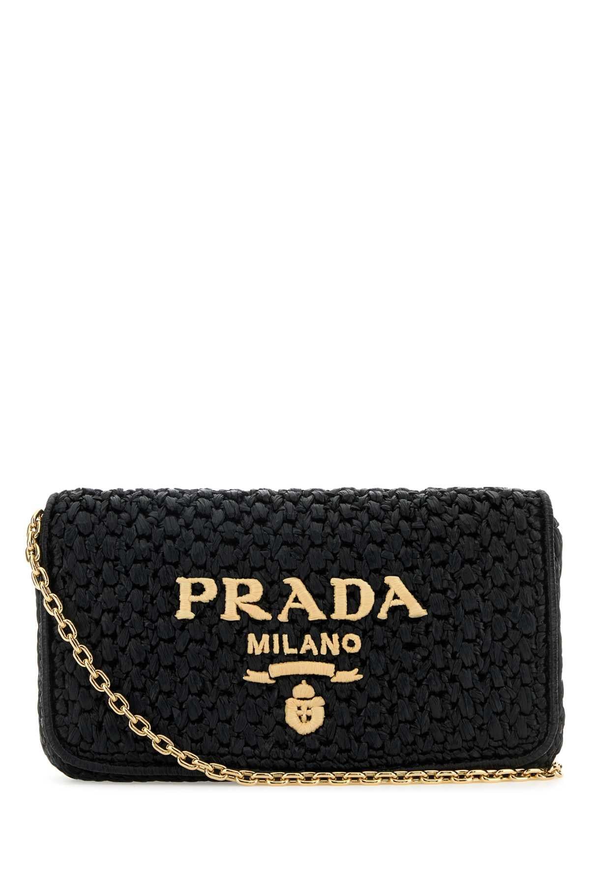 PRADA Leather Shoulder Bag Black