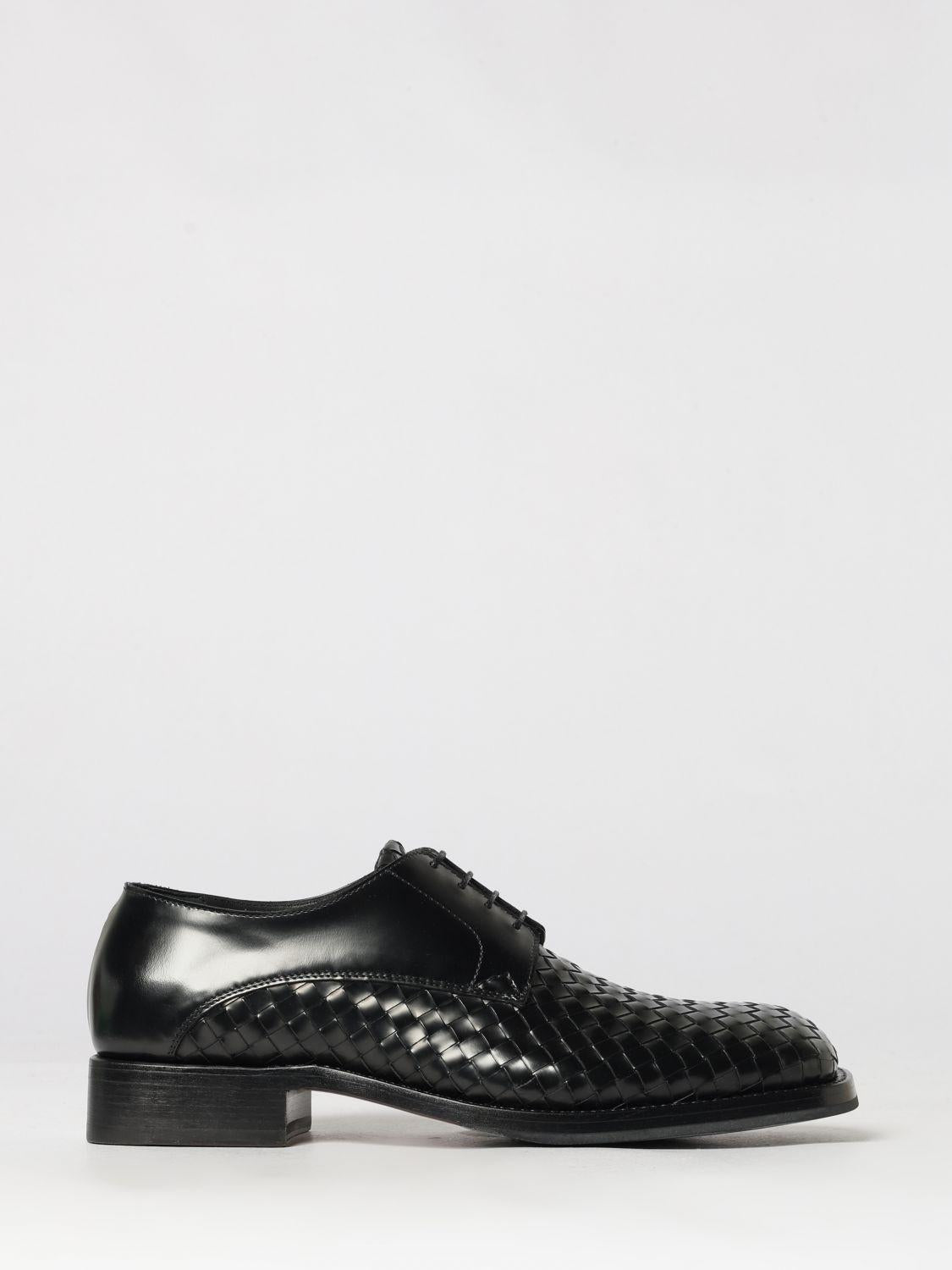 Bottega Veneta Black Leather Oxford Dress Shoes