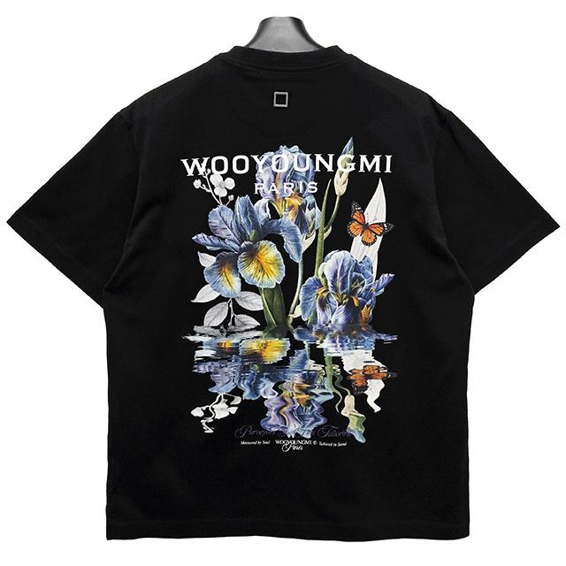 WOOYOUNGMI Flower Back Logo Short Sleeve T-Shirt Black Men’s