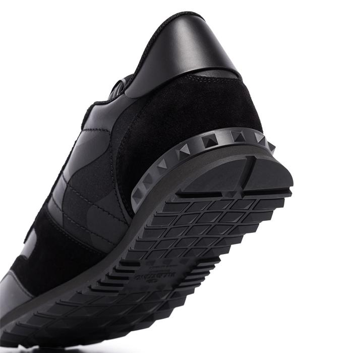 VALENTINO Men Rockrunner Camo Leather Low-Top Sneakers