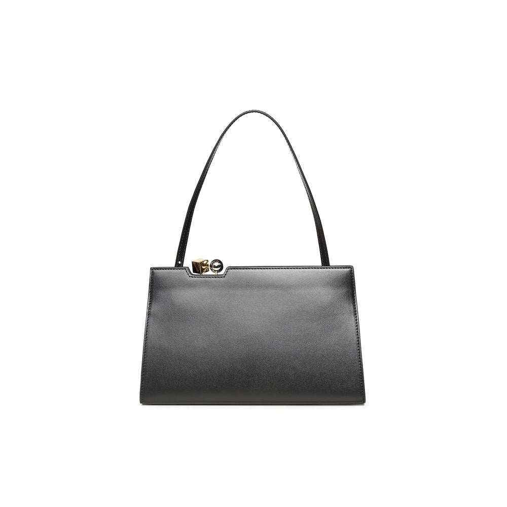 JACQUEMUS Le Salon Shoulder Bag Black Leather
