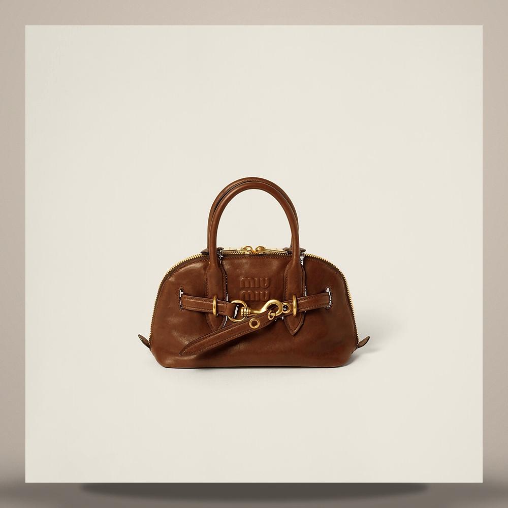 Miu Miu Avantgarde Nappa Leather Top Handle Shoulder Bag 5BB169 2BBL F0316