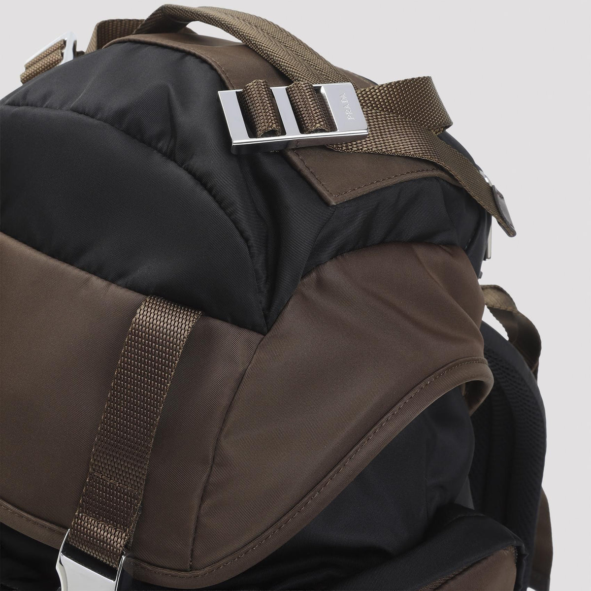 PRADA Black Nylon Leather Backpack