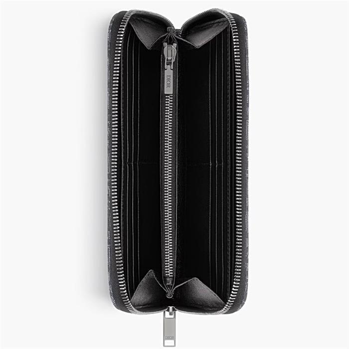 DIOR Oblique Jacquard Long Wallet Black
