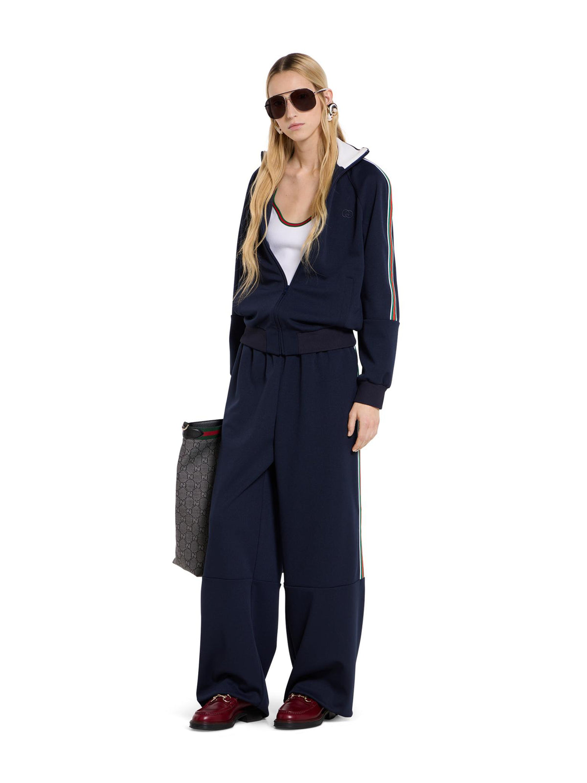 GUCCI Blue Wool Classic Trousers Women’s Pants