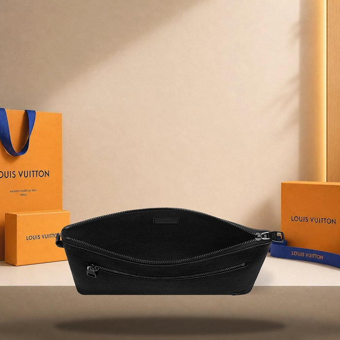 Louis Vuitton Takeoff Pouch Black Tote Bag for Men M25955