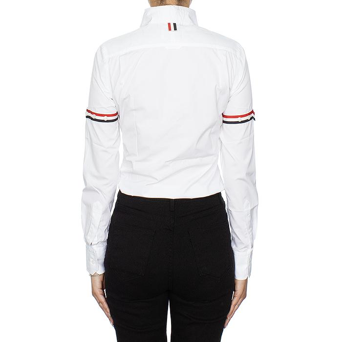 THOM BROWNE Poplin Armband Classic Round Collar Shirt
