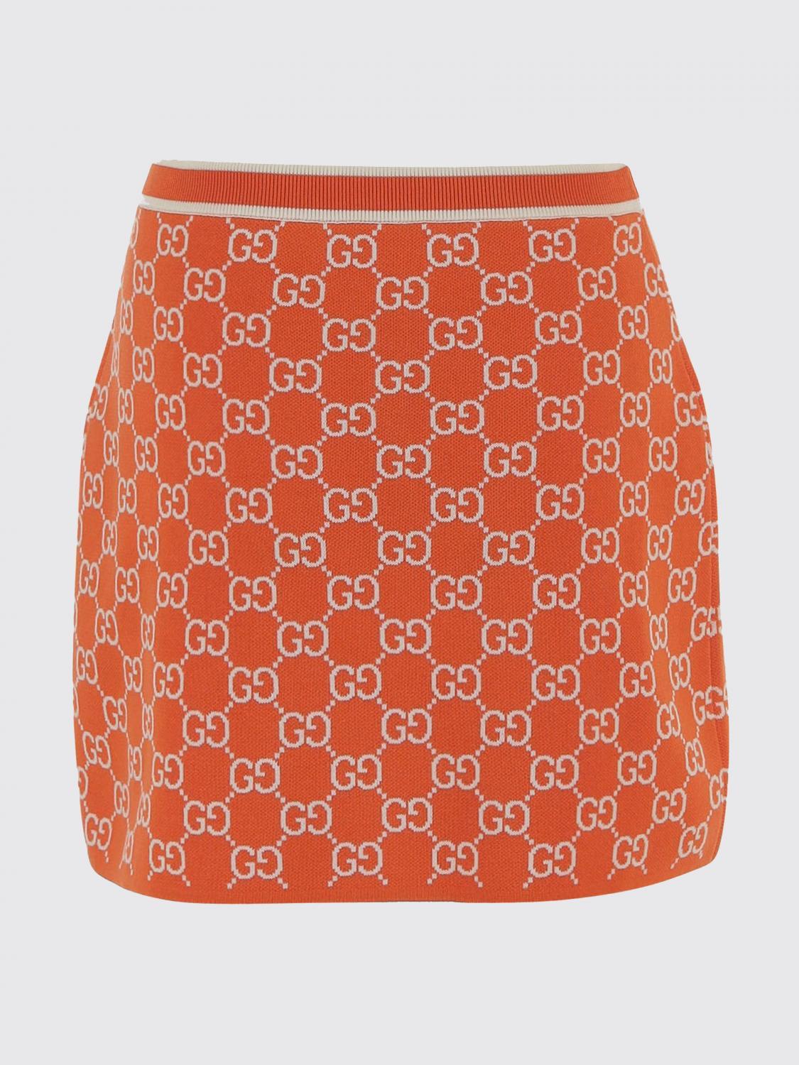 GUCCI Red Wool Blend Pleated Mini Skirt
