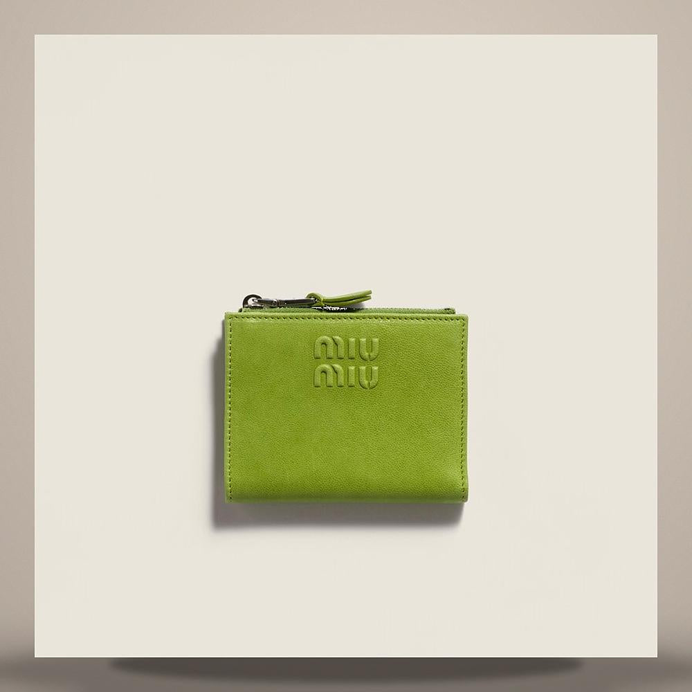 Miu Miu Small Leather Card Holder Wallet Brown 5ML050 AEFX F0EBR