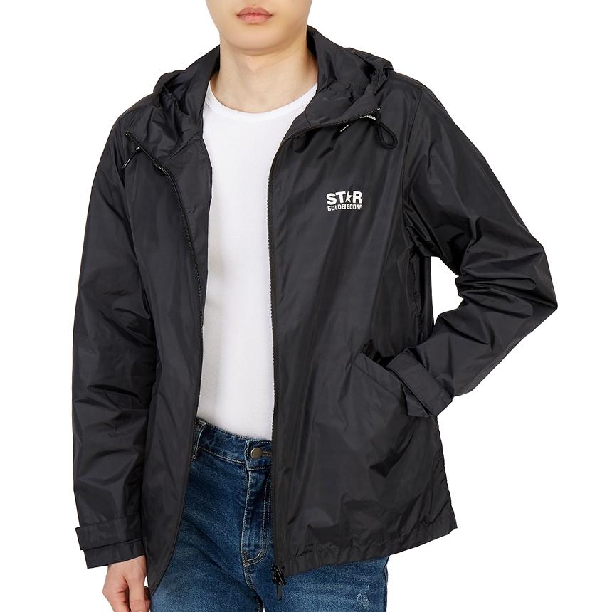 GOLDEN GOOSE Men’s Hooded Windbreaker Jacket Navy