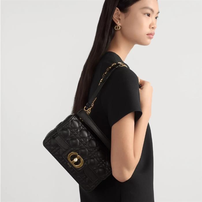 DIOR Jolie Small Top Handle Bag Black Leather Shoulder Bag