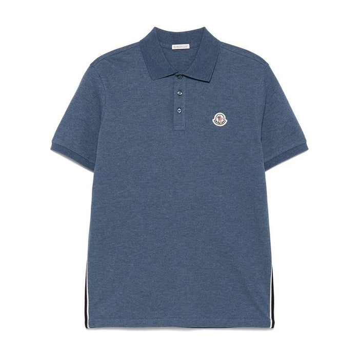 Moncler Side Stripe Polo Shirt Men’s Navy Cotton