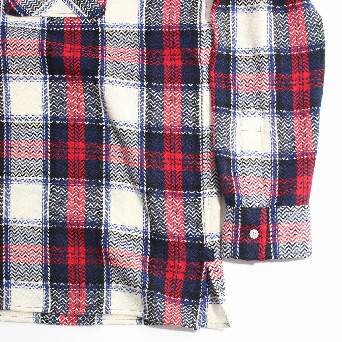 CELINE Black Red Check Cashmere Overshirt Men’s Long Sleeve Shirt