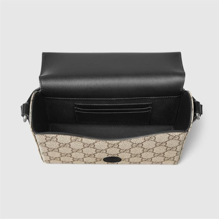 GUCCI Horsebit 1955 Mini Crossbody Bag Brown Leather