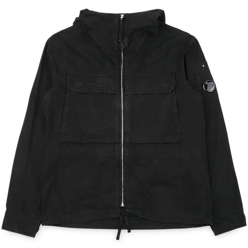 CP Company Men's Lens Badge Micro Reps Hooded Jacket Blac 20CMOS076A 110324G 999