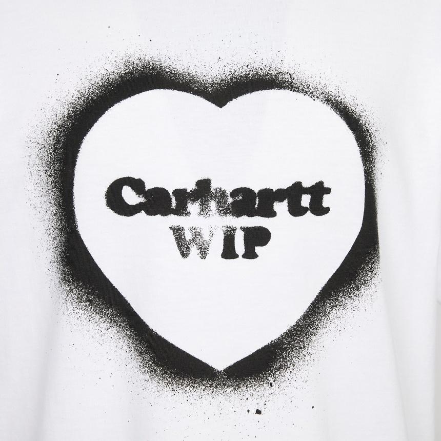 Carhartt Spray Heart Women’s Short Sleeve T-Shirt White Cotton