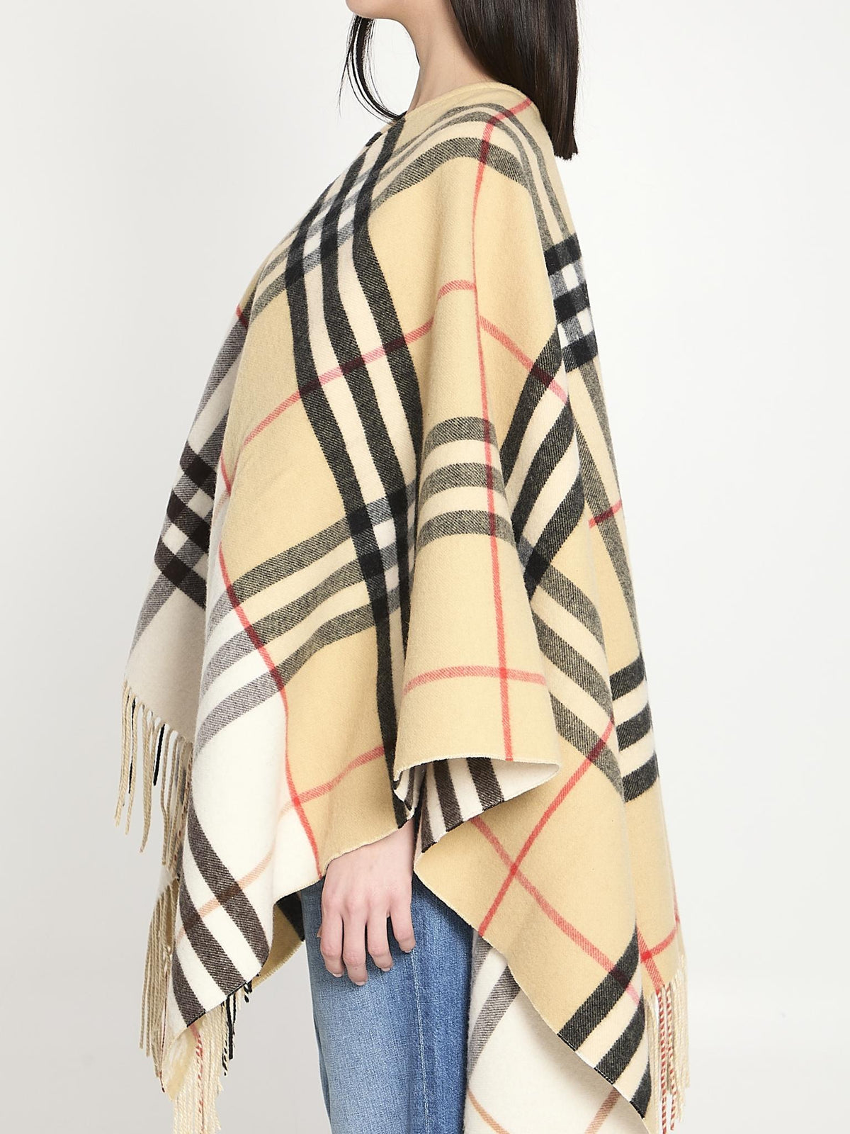BURBERRY Wool Cape Coat Black