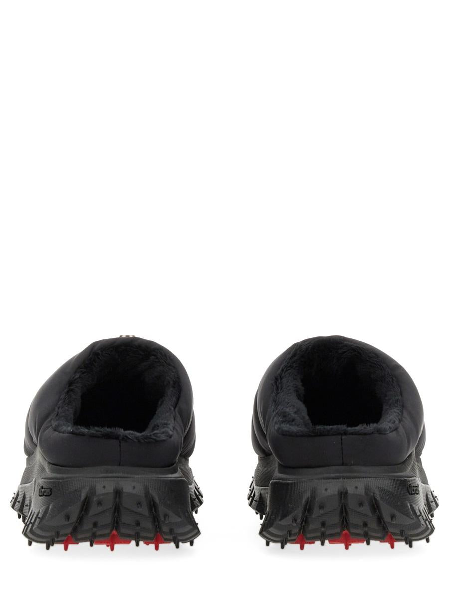 Moncler Black Leather Mules Slippers