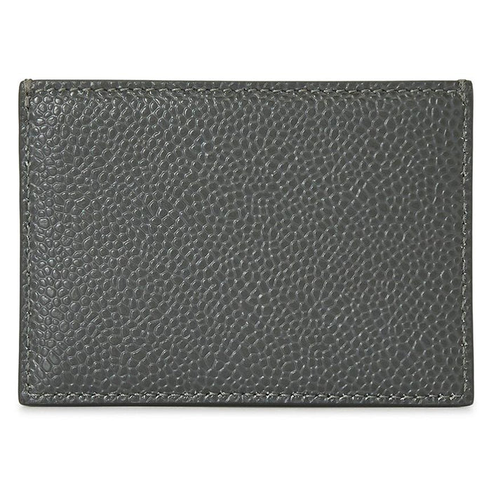 THOM BROWNE Tricolor Stripe Leather Card Holder Gray Unisex