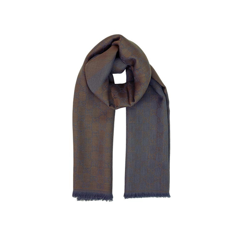 GUCCI GG Chain Horsebit Print Silk Scarf