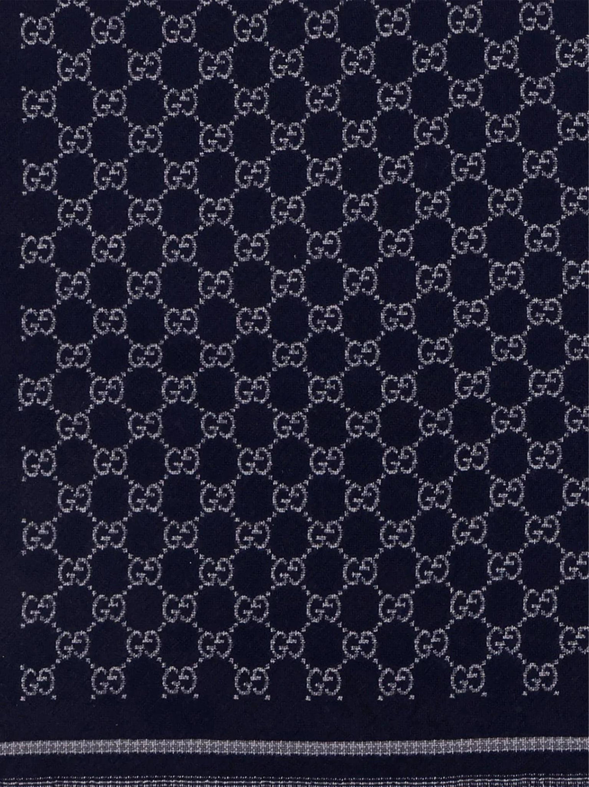 GUCCI Wool Silk Logo Scarf for Men