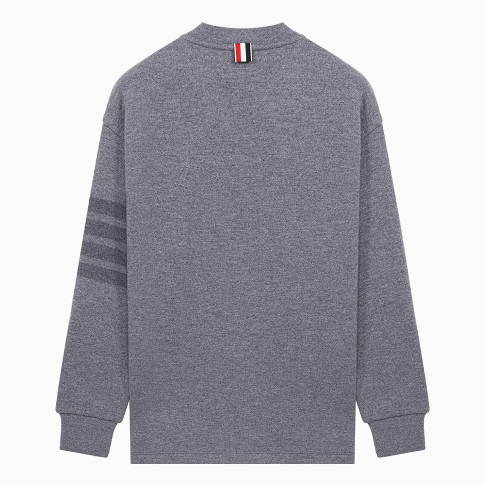 THOM BROWNE Grey Armband Stripe Women’s Crewneck Knit Sweater