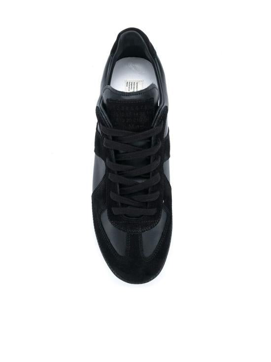 Maison Margiela Black Leather Low-Top Sneakers