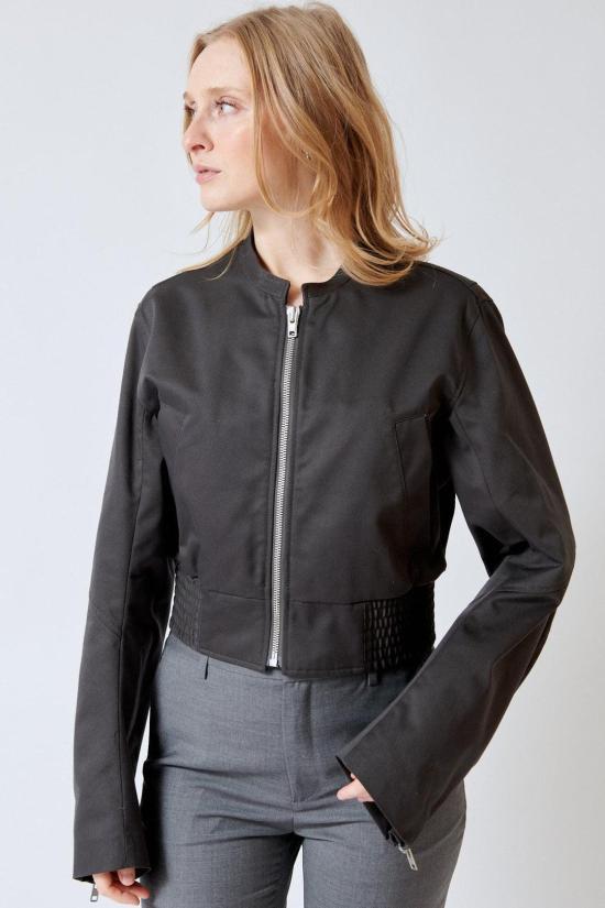 MM6 Cropped Bomber Jacket S52AM0343 M35729 855 ANTHRACITE DOM