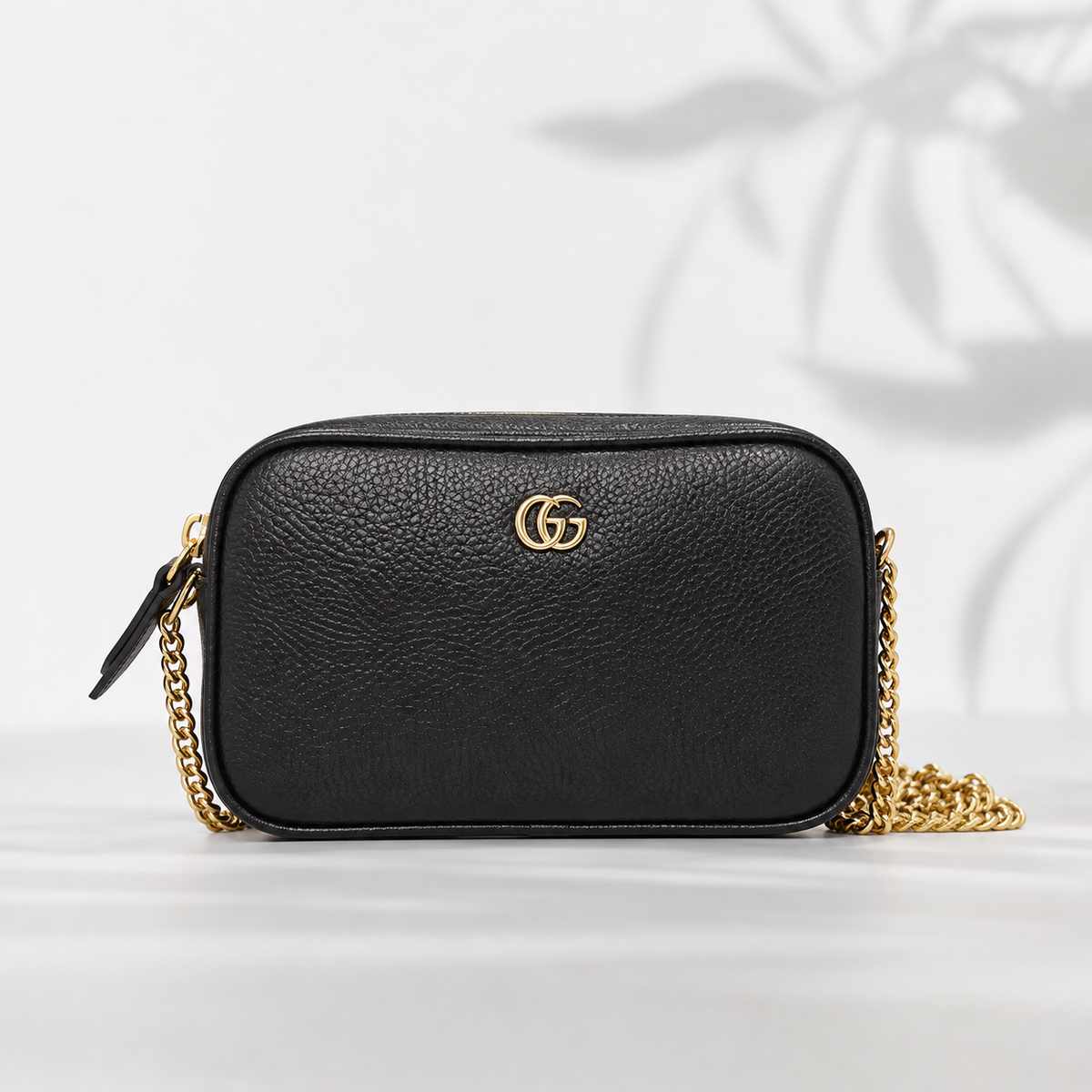 GUCCI GG Marmont Black Leather Mini Shoulder Bag 772759