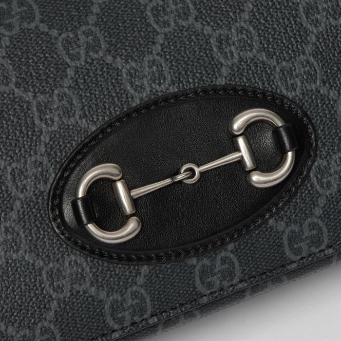 GUCCI Horsebit 1955 Mini Crossbody Bag Black Leather